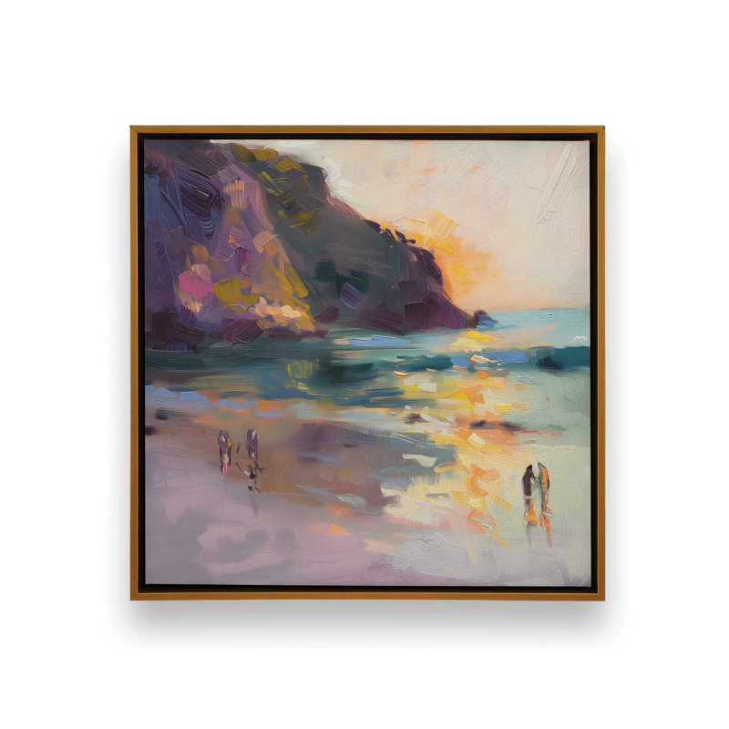 «Nocturne Sunset Soiree V1 (Square)», reproduction d'art encadrée sur toile par Azure Artisanal Studio