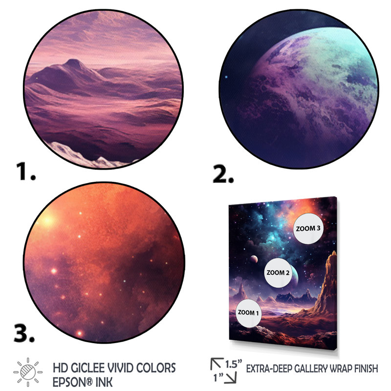 «Bright Star In Distant Galaxy I», reproduction sur toile, H 44 po x l 34 po, Toile tendue