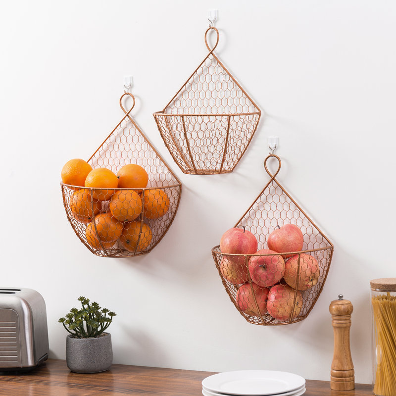 Gracie Oaks Ninh Decorative Basket, Copper