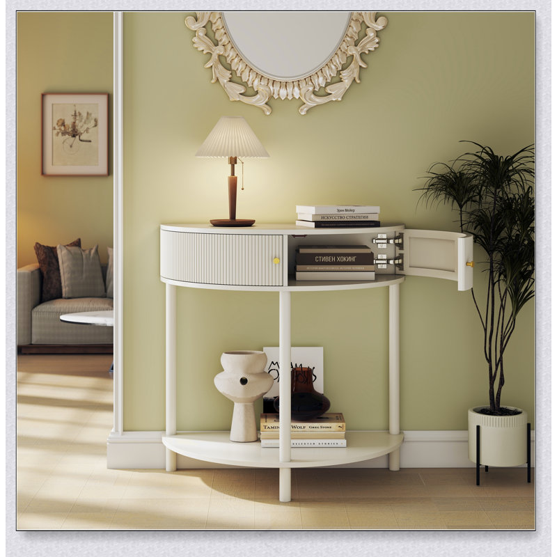 Console demi-lune Artisan-Wave Wave, Cream White