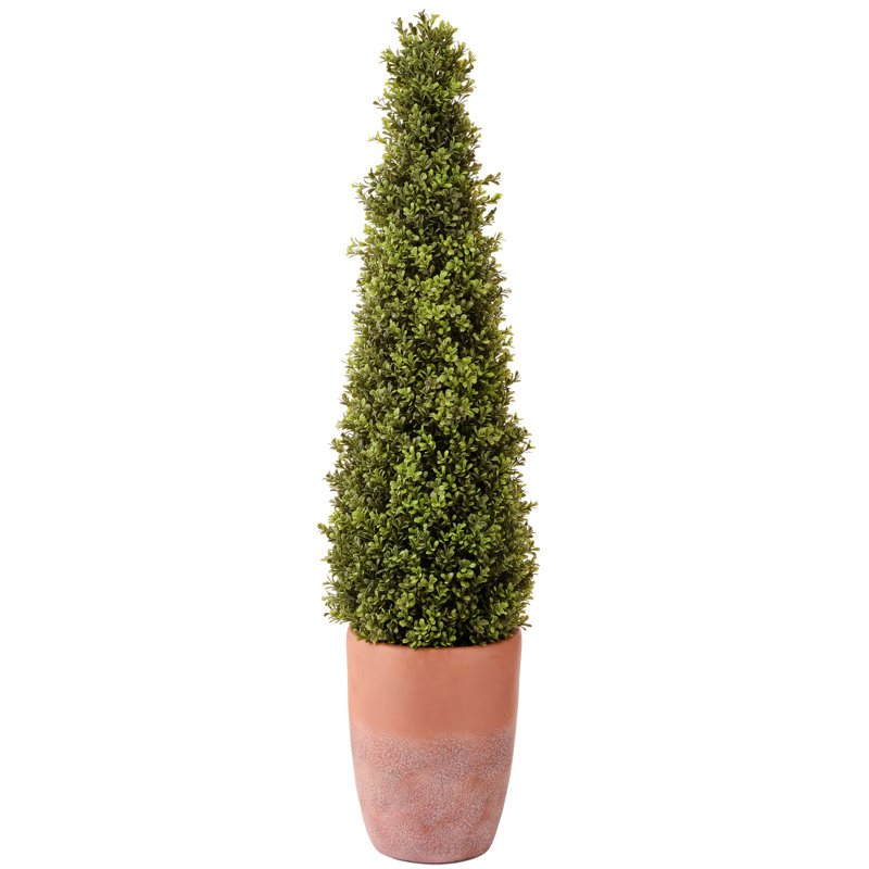 Topiaire faux buis en pot, H 48 po x l 12 po x P 12 po