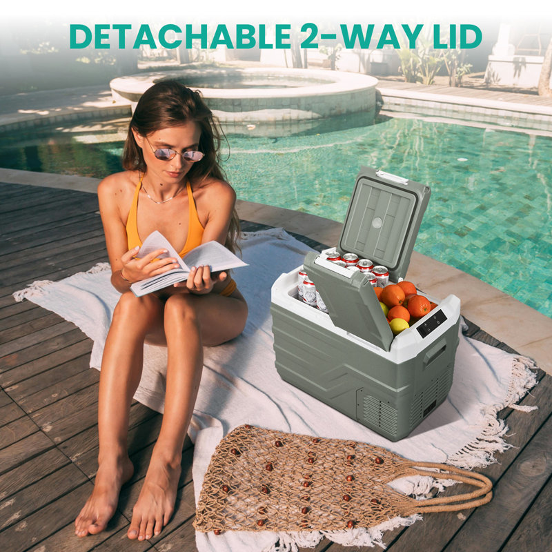 Alpicool 25qt Dual Zone Gray Portable Car Refrigerator