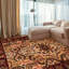 Tapis crème et rouge noué à la main de haute qualité