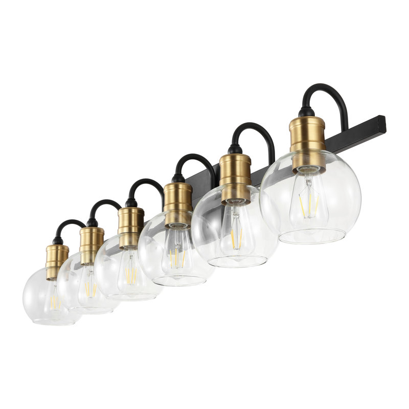 Escondido Iron/Glass Rustic Vintage LED Vanity Light, 6