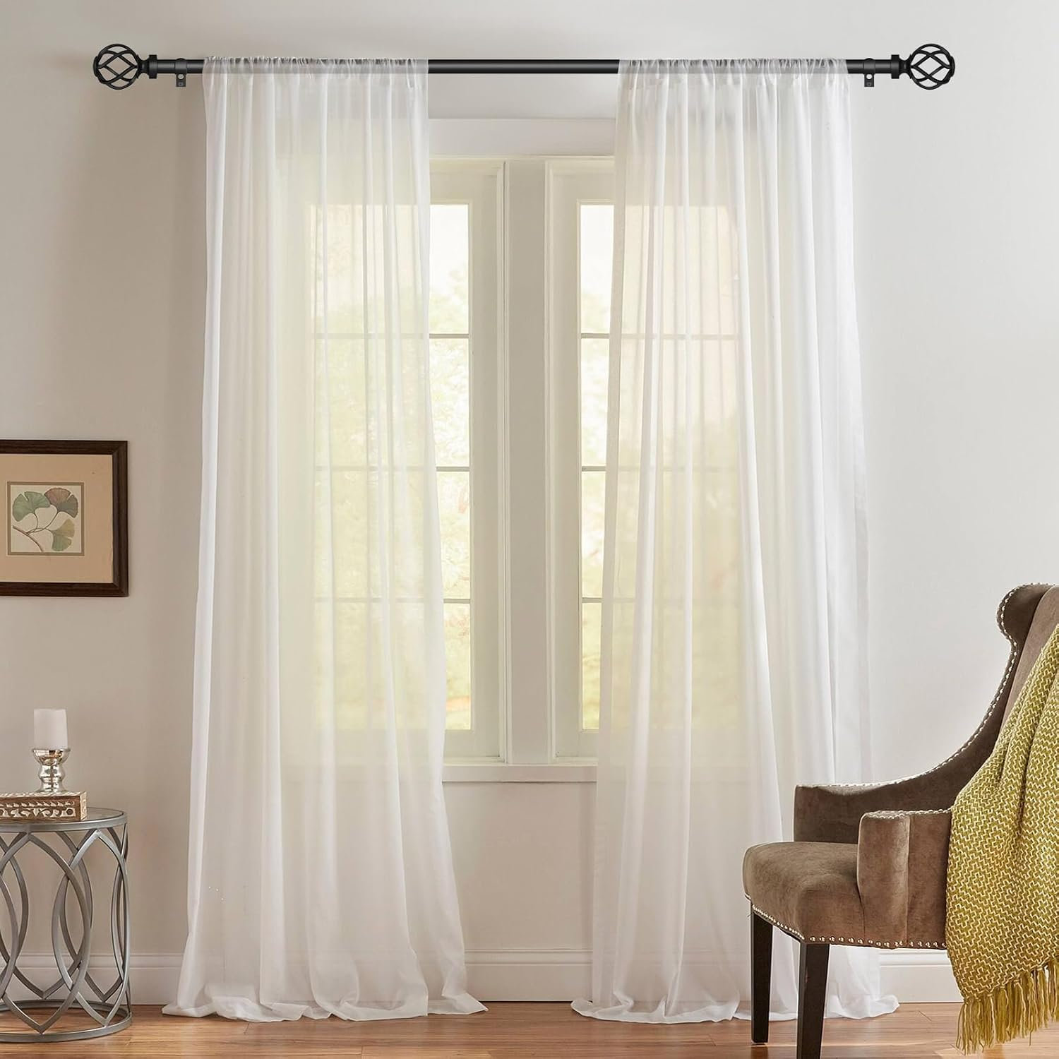 Double Tringle à Rideaux Réglable 78-224cm | Diamètre 25mm | Support Lourd | Style Décoratif