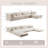 Compression Mahjong Sofa,Convertible Floor Sofa Bed,DIY Boneless Modular Sectional Sofa,No Assembly Required,Circle Fleece Fabric,Oversized 4 Seater With 1 Ottoman,White-70228427