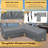 Waterproof Heavy Duty Patio V-Shaped Sectional Sofa Cover