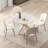 Anisty Round Faux Marble Top with Solid Wood Base Dining Table-97975216