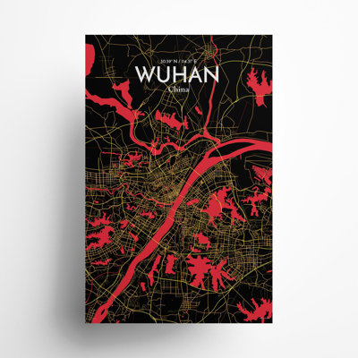 Carte de la ville de Whan, impression