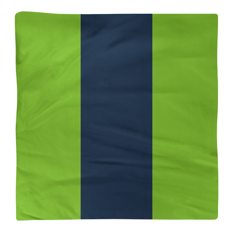 Striped Square Napkin, 22" W x 22" L, Aurora Green/Midnight Blue/Aurora Green, Cotton Twill