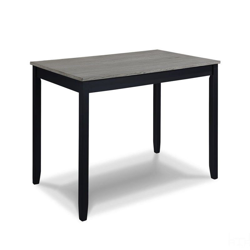 7-Pc Dinette Set Light Black Gray Rectangular Table Grey Upholstered Chairs