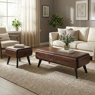 Rozella Solid Wood Coffee Table Set