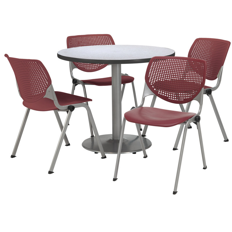 Table ronde pour salle de pause, Gris nebula, L 36 po x P 36 po, Bourgogne