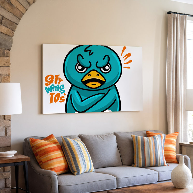 Reproduction d'art sur toile, "Canard" avec des plumes turquoise éclatantes, H 9 po x l 12 po