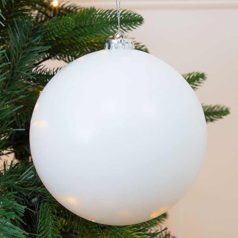 15cm Solid Colour Shatterproof Bauble, White