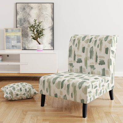 Fauteuil de chambre abstrait rembourré - Fauteuil de chambre beige sauge crème