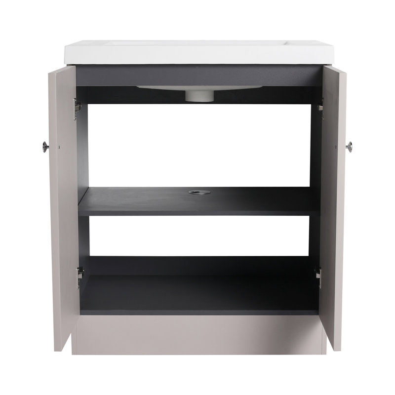 Meuble-lavabo pour la salle de bain à fixation murale, 29.5", Kaki