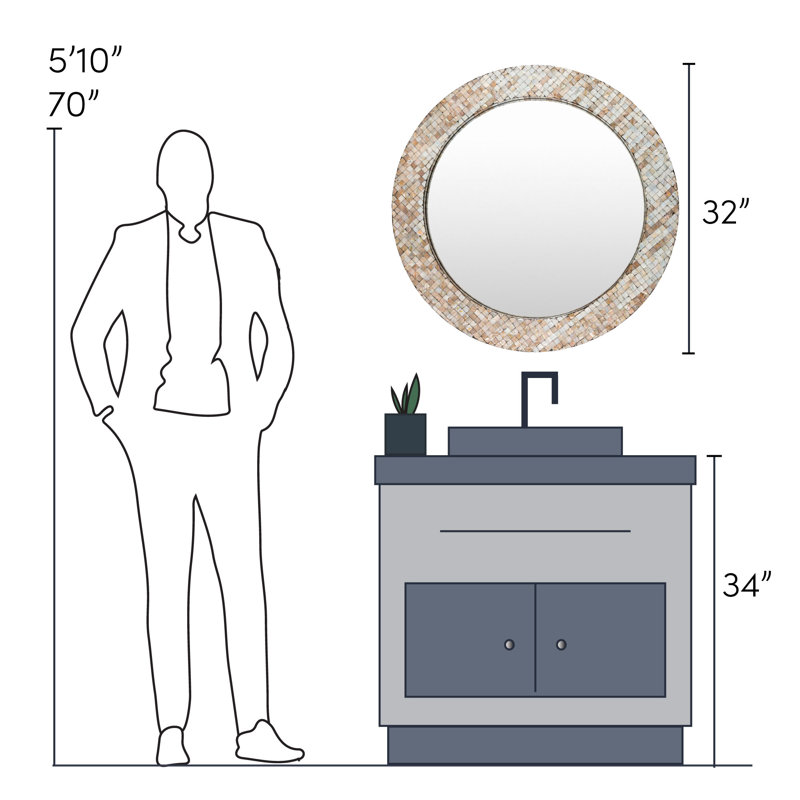 Conradine Wood Flat Wall Mirror