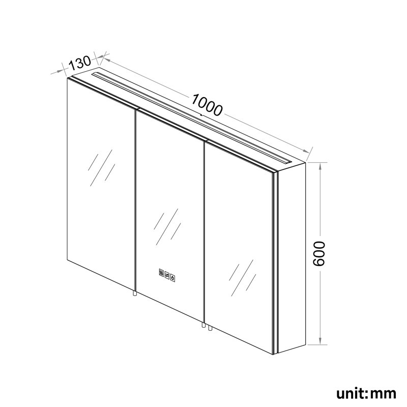 Carlyssa 100mm W 60mm H Wall Mounted Required Frameless Medicine Cabinet Mirror 5 Adjustable