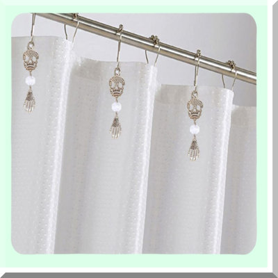 Gothic Skull Claw Shower Curtain Hooks - Rustproof Stainless Steel Set of 12 for Unique Bathroom Decor
