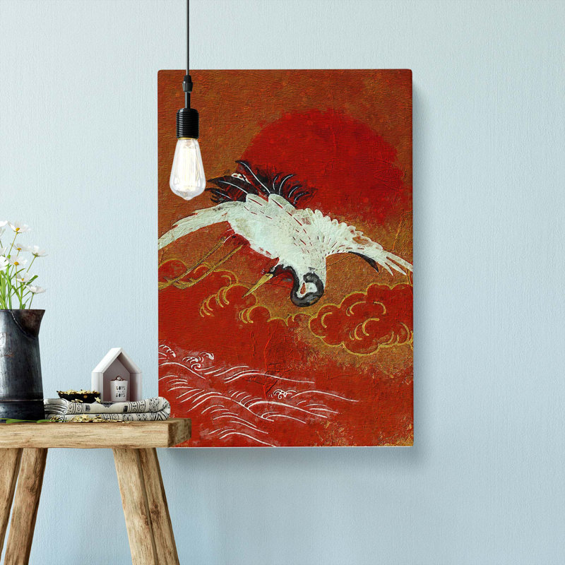 Flying Crane - Wrapped Canvas, 50cm H x 35cm W x 3cm D