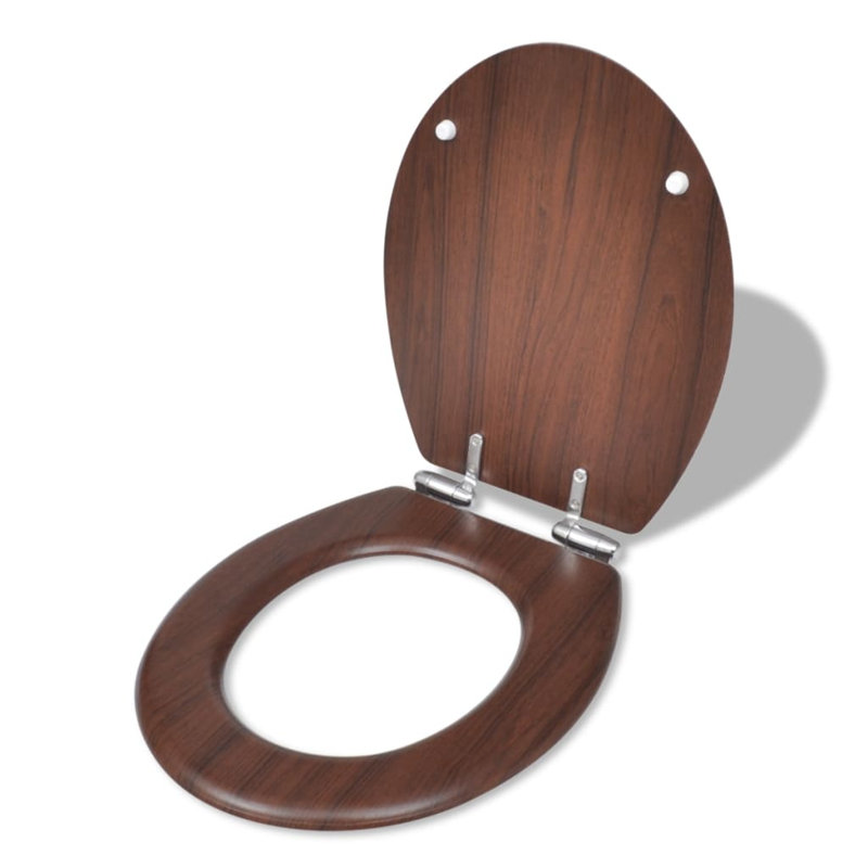 Eliel Soft Close Round Standard Toilet Seat, Brown