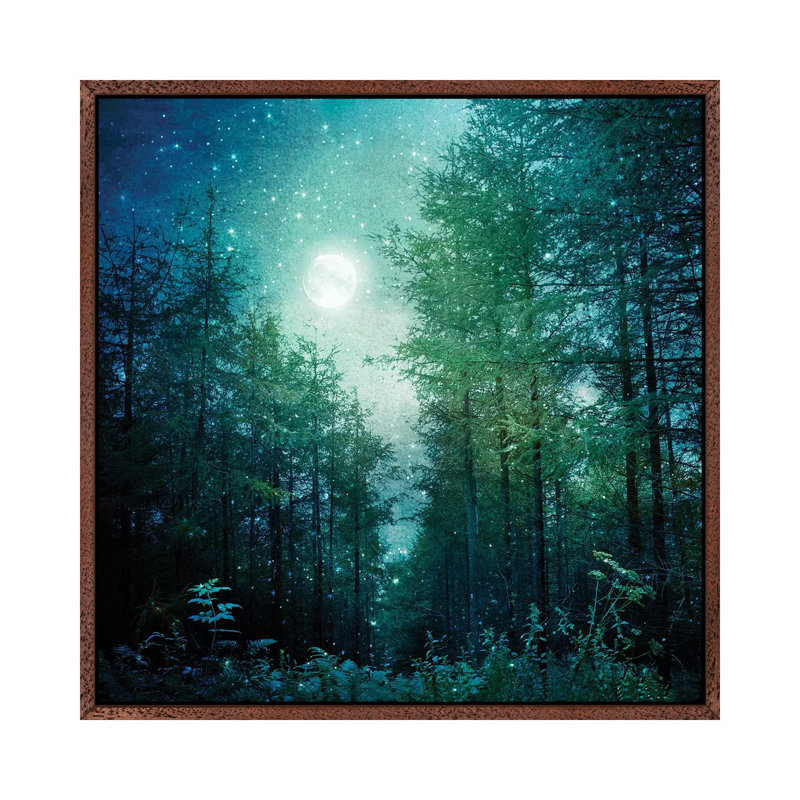 Enchanted Forest 1 Piece Floater Frame Wall Art on Canvas, 45.72 cm H x 45.72 cm W, Classic Wood
