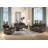 Zubaida Two Tone Chocolate Velvet Recliner Sofa W/Usb Port & Drop Down Table