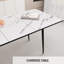 Table de salle à manger extensible de 47 à 63 po, aspect marbre blanc, pieds en métal noir, pour 2 à 6 personnes avec table, jusqu'à 63 po, thème, industriel moderne pour les maisons élégantes