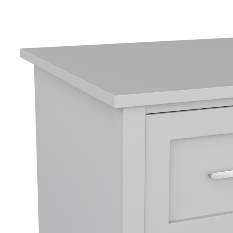 Gray Wood Home Office Desk with Drawer and Filing Cabinet