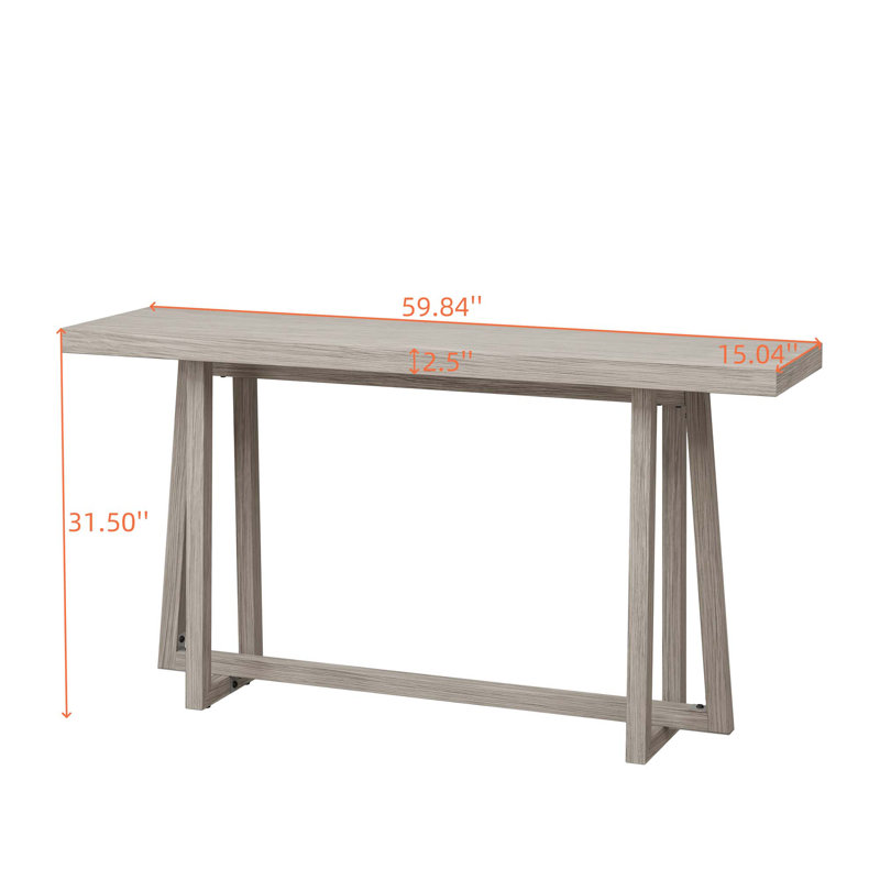 59.84" Rectangular Console Table, Gray