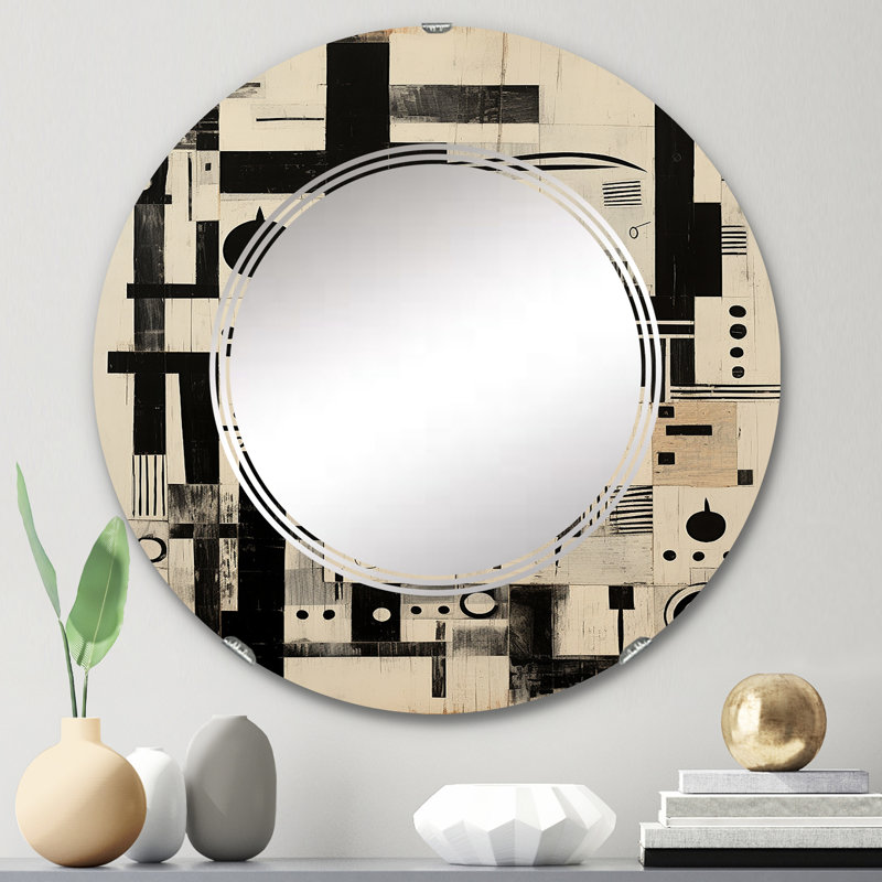 Zephra - Miroir mural moderne rond, 24 po x 24 po