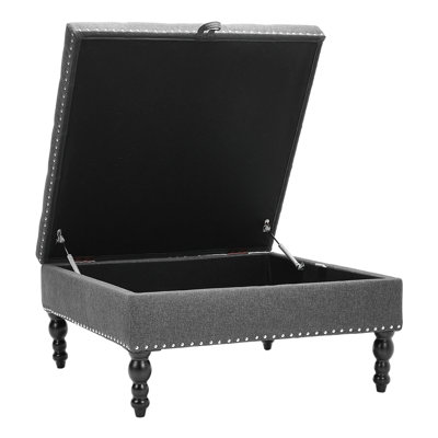85cm Wide Tufted Square Standard Ottoman with Storage