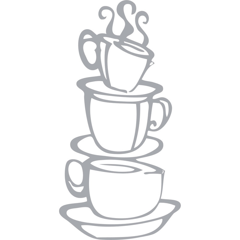 Adhésif décoratif double face tasse à café, Blanc mat, H 10 po x l 36 po