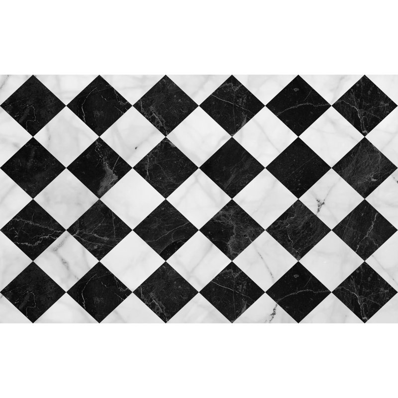 Rikst Geometric Vinyl Machine Printed Indoor / Outdoor Area Rug, Rectangle 140 x 200cm