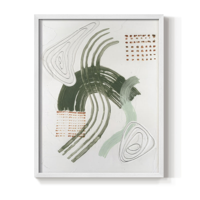 Jade Rhythm I, reproduction encadrée - bois massif, H 11 po x l 9 po, Blanc