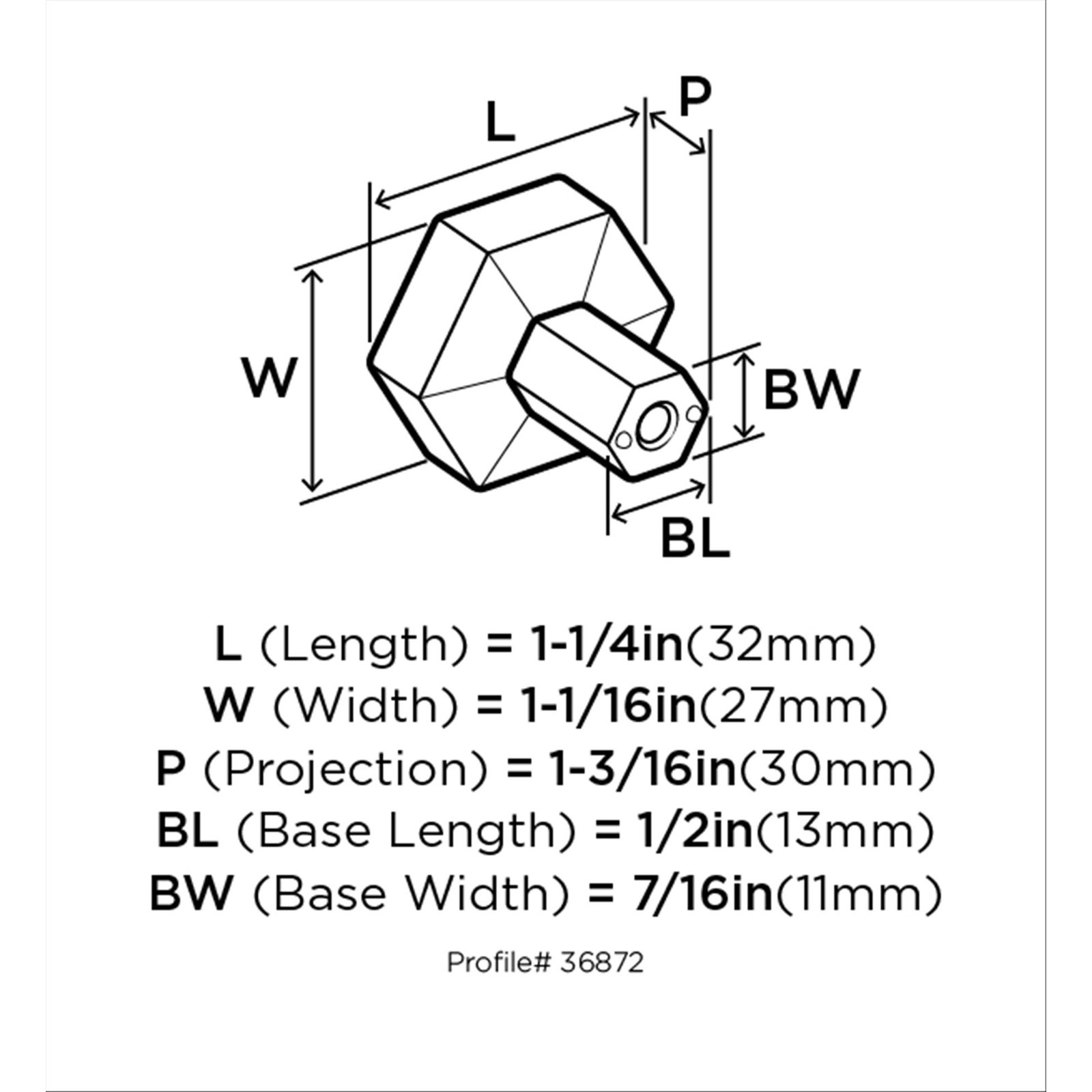 Caliber Geometric Cabinet Knob, Golden Champagne
