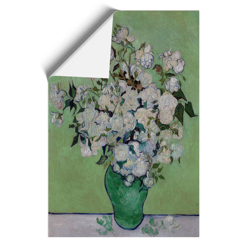 White Roses by Vincent Van Gogh - No Frame Painting, 59cm H x 42cm W x 0.1cm D