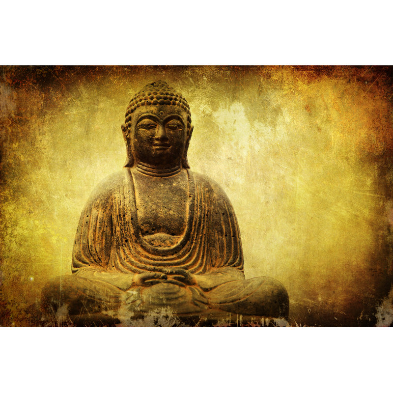 Buddha Statue - Wrapped Canvas Print, 61cm H x 91cm W x 3.8cm D