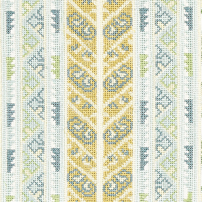 Tissu brodé Vinka, Minéral / ivoire