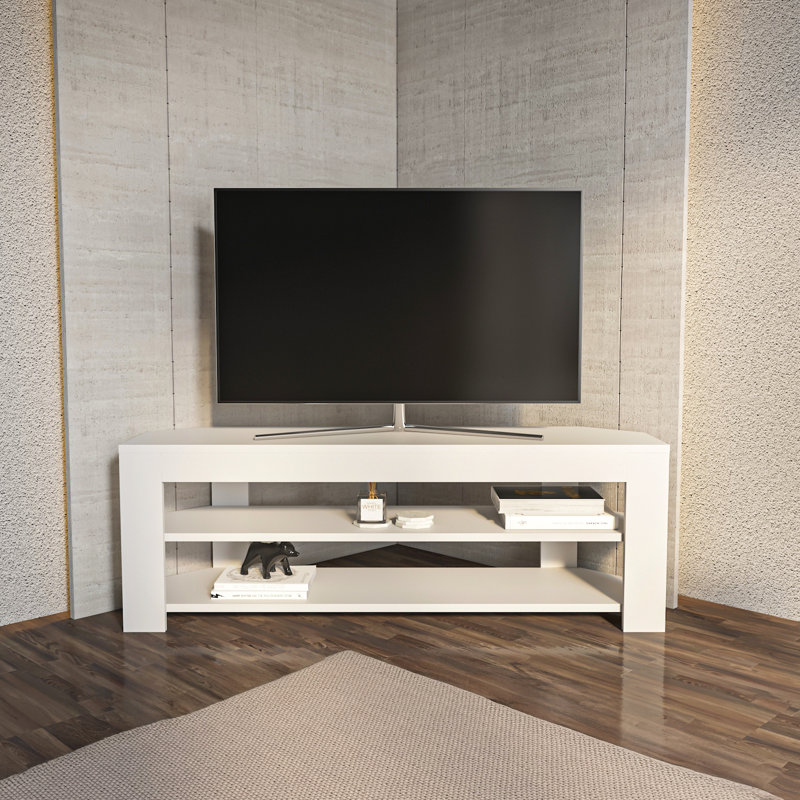 Meuble télé de coin 47 po Rita, Blanc