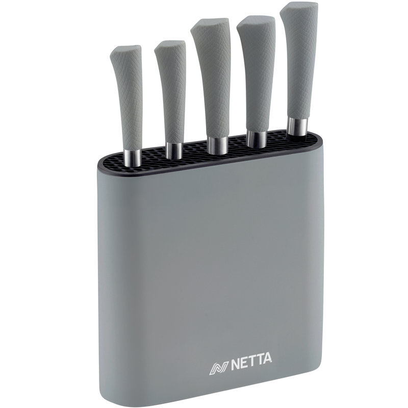 NETTA 6 Piece Stainless Steel Knife Block Set