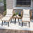 Ensemble bistro 5 pièces en osier pour patio avec repose-pieds et table d'appoint