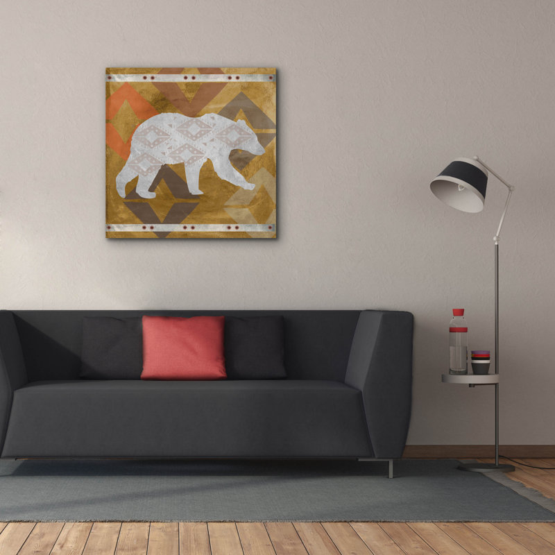  «Bear 3» par Erin Clark, art mural sur toile, 18 po x 18 po, H 37 po x l 37 po x P 1,5 po