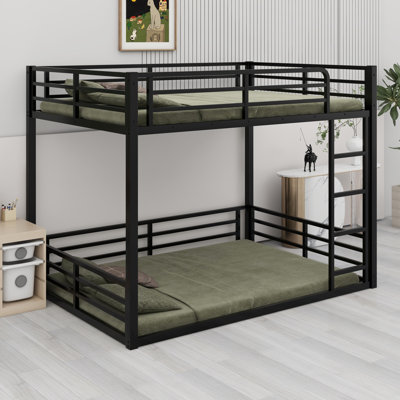 Metal Floor Bunk Bed Frame,Heavy-Duty Bunk Bed For Kids, Teens, Adults