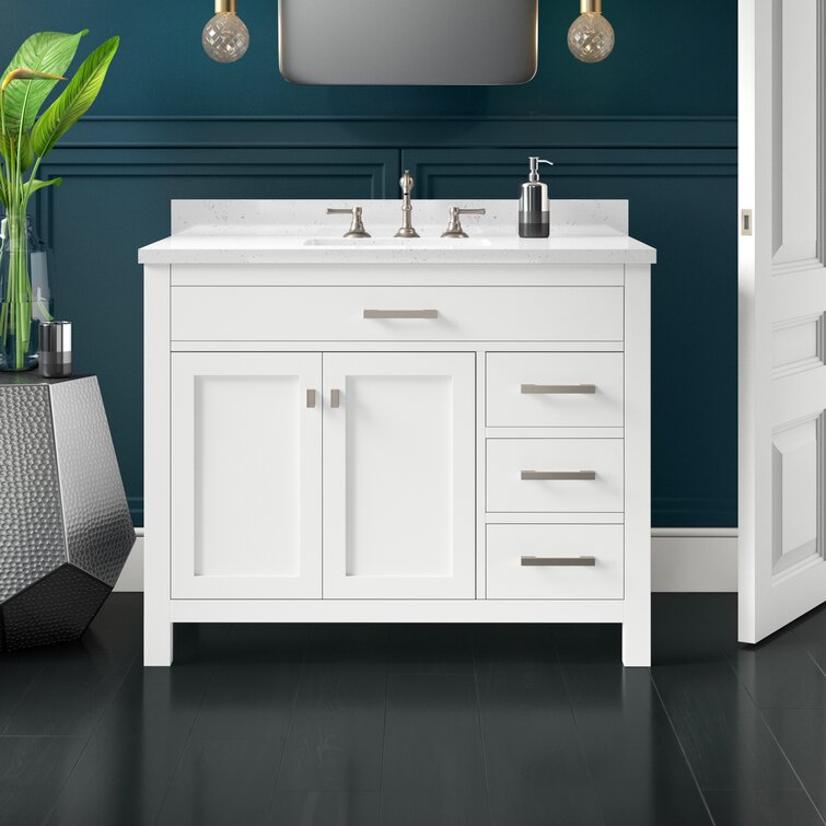 Jillian 54 Double Bathroom Vanity Set Sand & Stable Base Finish: White Wash