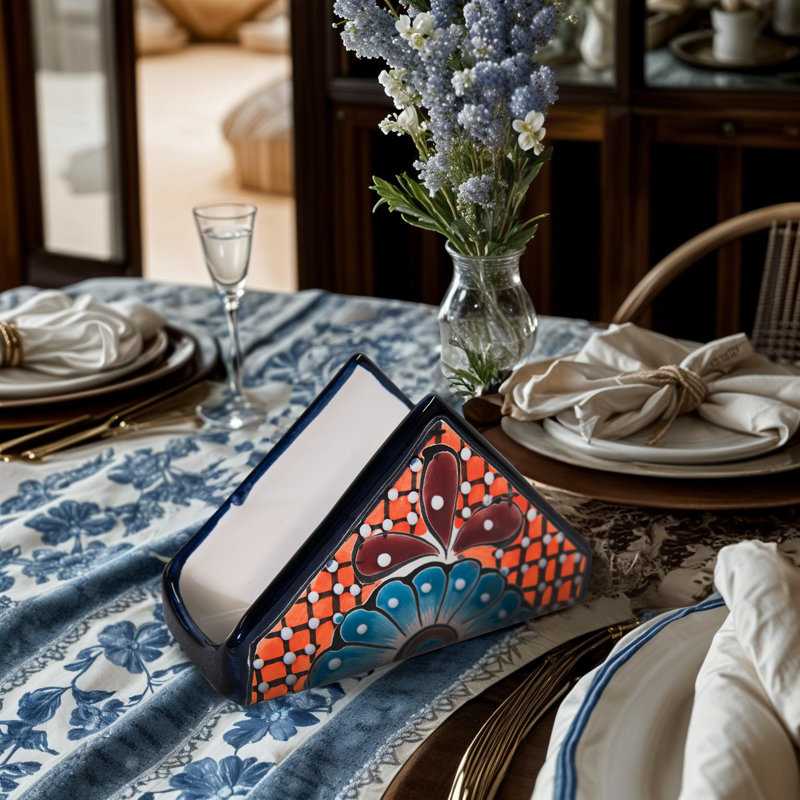 Talavera Napkin Holder - Orange