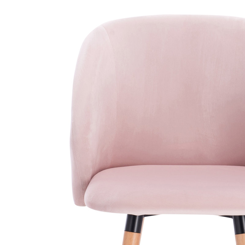 Jacalyn 47cm H Velvet Upholstered Side Chair, Wood, Pink
