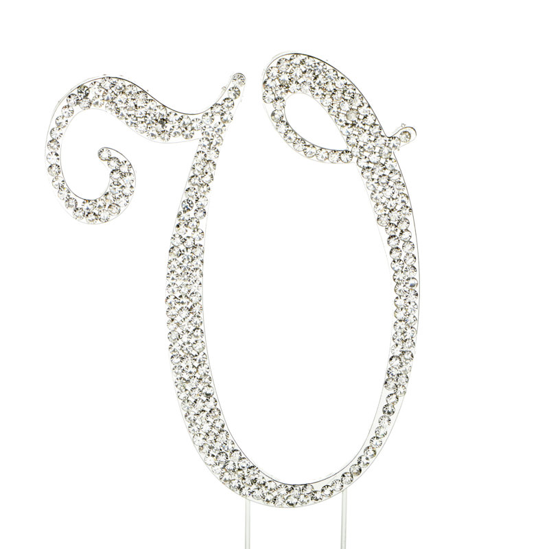 Surmatelas à gâteau "v" rhinestone, Argent