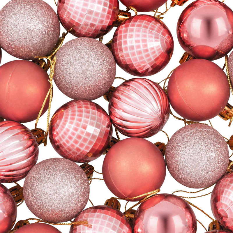 4cm Polystyrene Bauble, Pink, Rose
